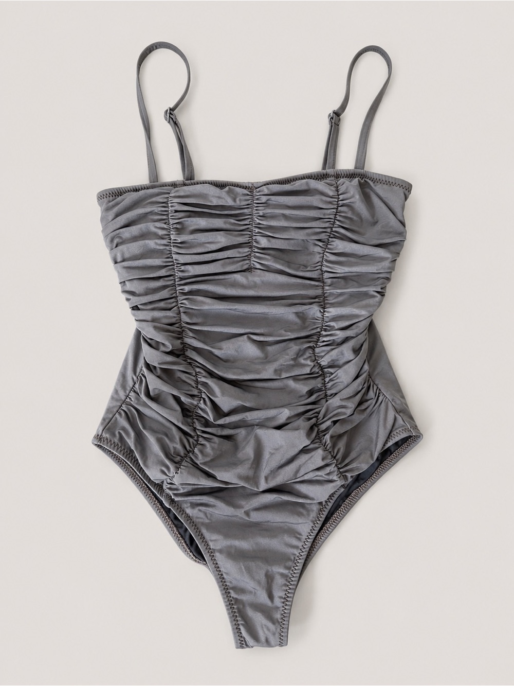Letarte Maui Hawaii Gray Ruched One Piece Swimsuit Women’s Size Small USA